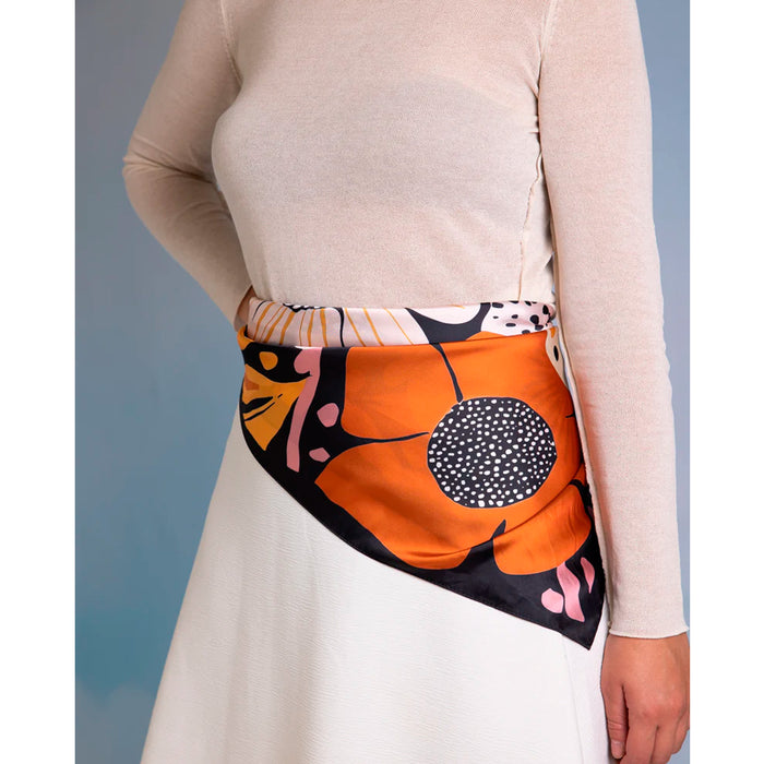 Pañuelo - Flores Marrón 💐