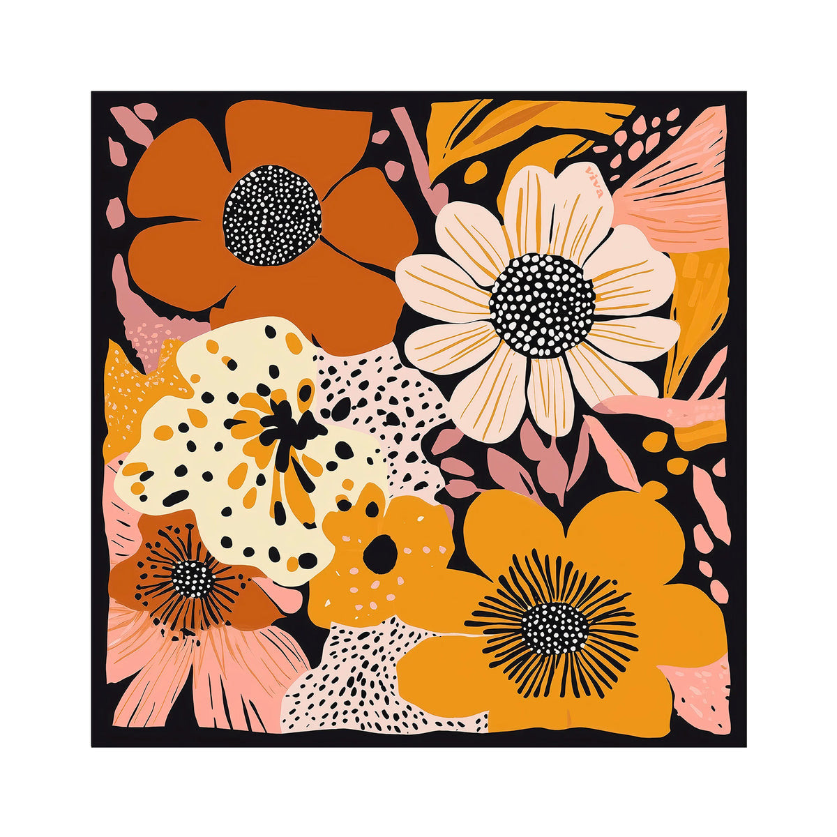 Pañuelo - Flores Marrón 💐