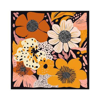 Pañuelo - Flores Marrón 💐