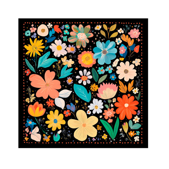 Pañuelo - Flores Negras 💐
