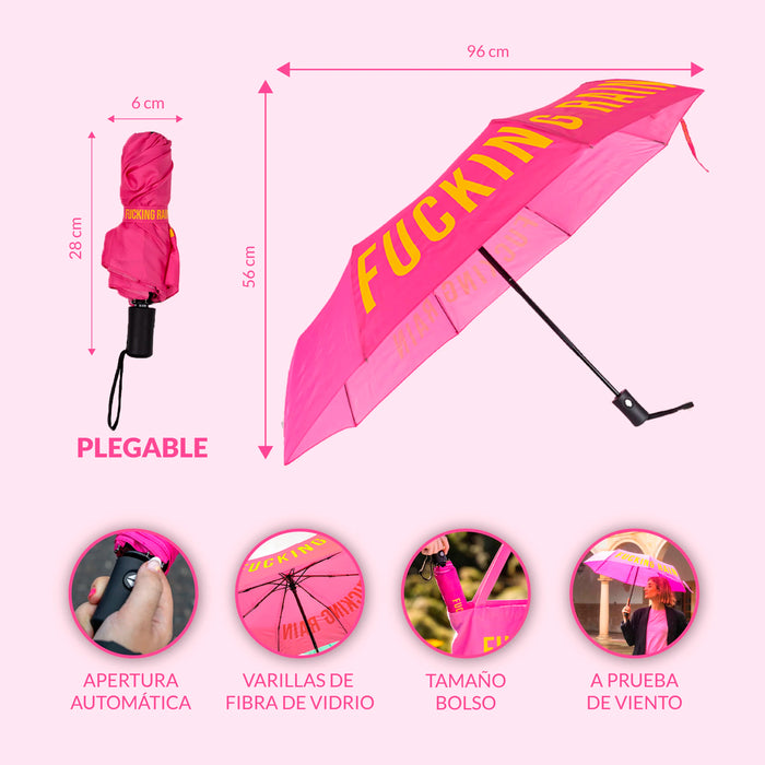 Paraguas - "Fucking Rain" Rosa ☔