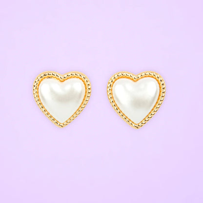 Pendientes - Corazón Perla