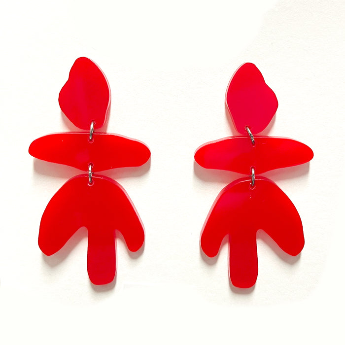 Pendientes - Abstracta Rojo