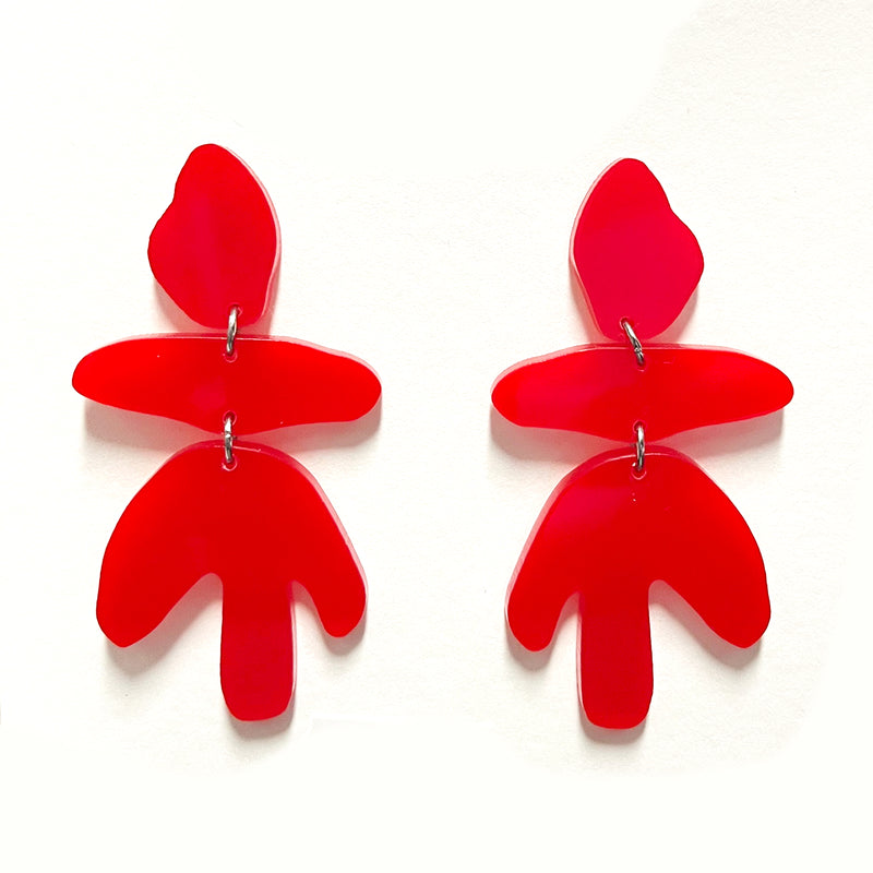 Pendientes - Abstracta Rojo