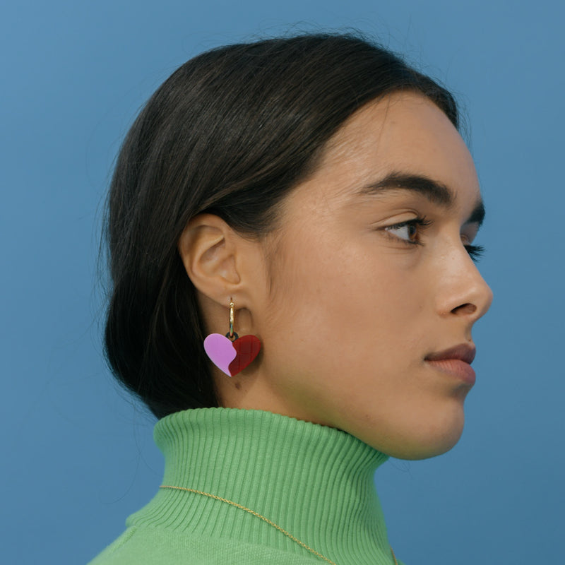 Pendientes - Amara Morado y Rojo