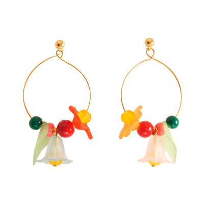 Pendientes - Aro Floreado