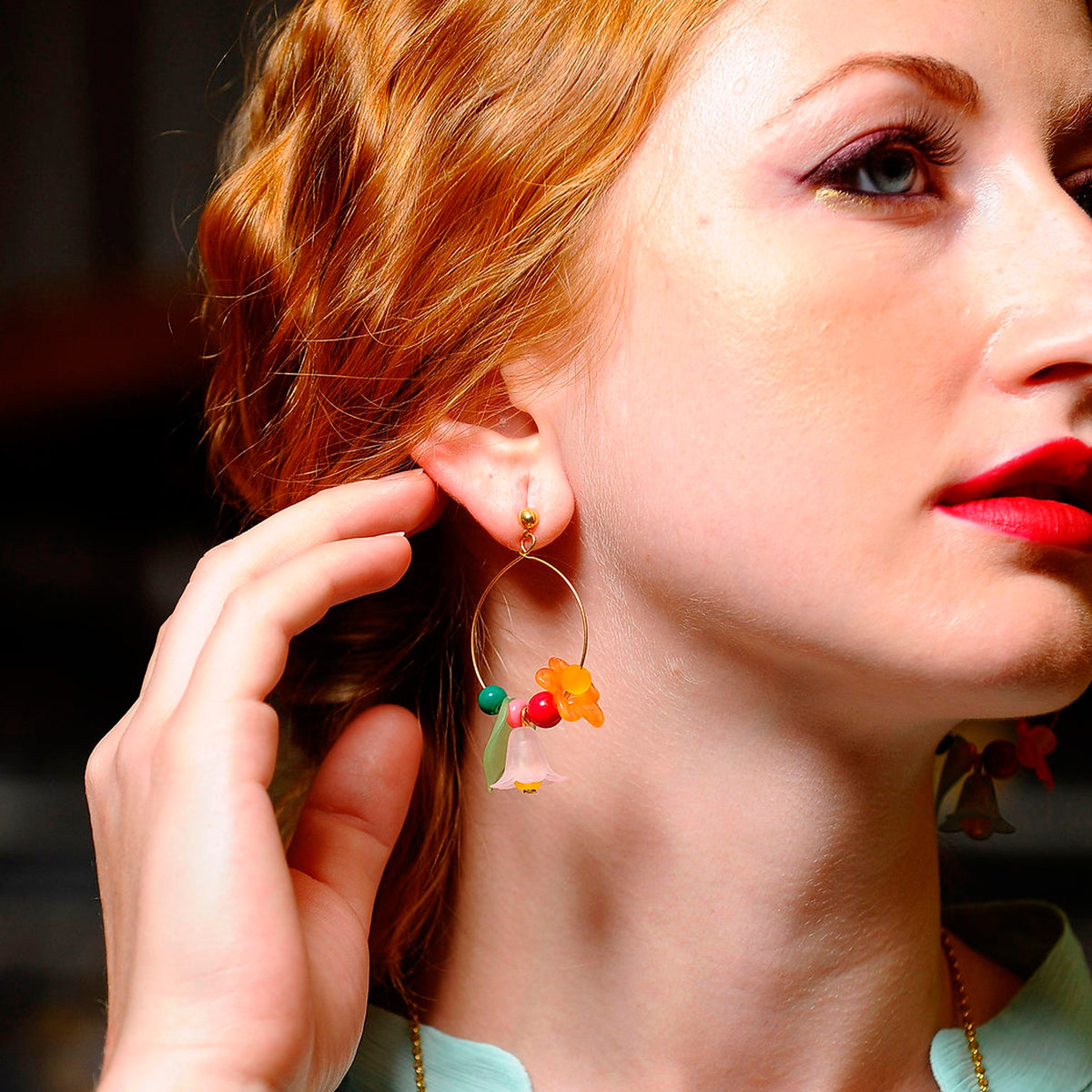 Pendientes - Aro Floreado