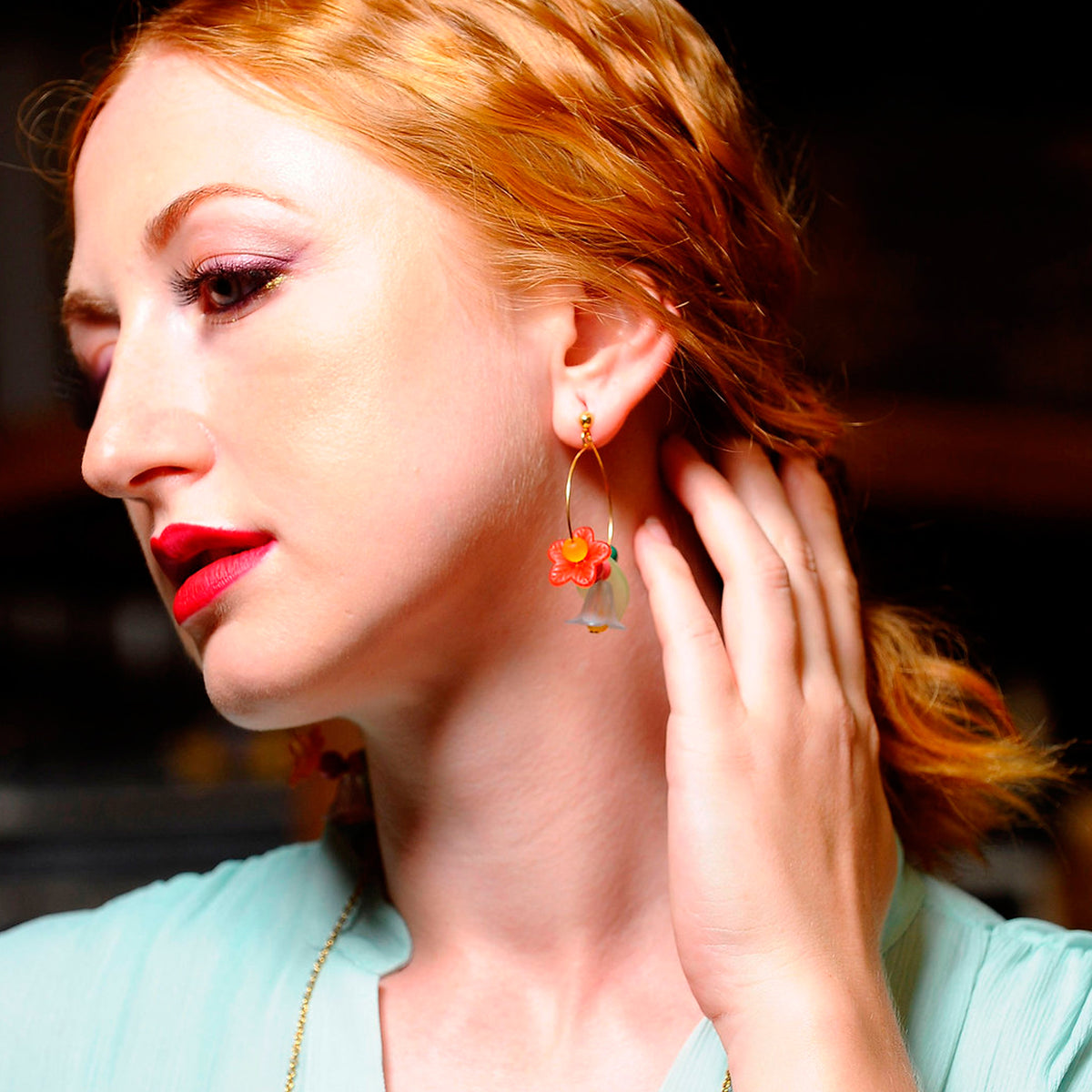 Pendientes - Aro Floreado