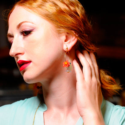 Pendientes - Aro Floreado