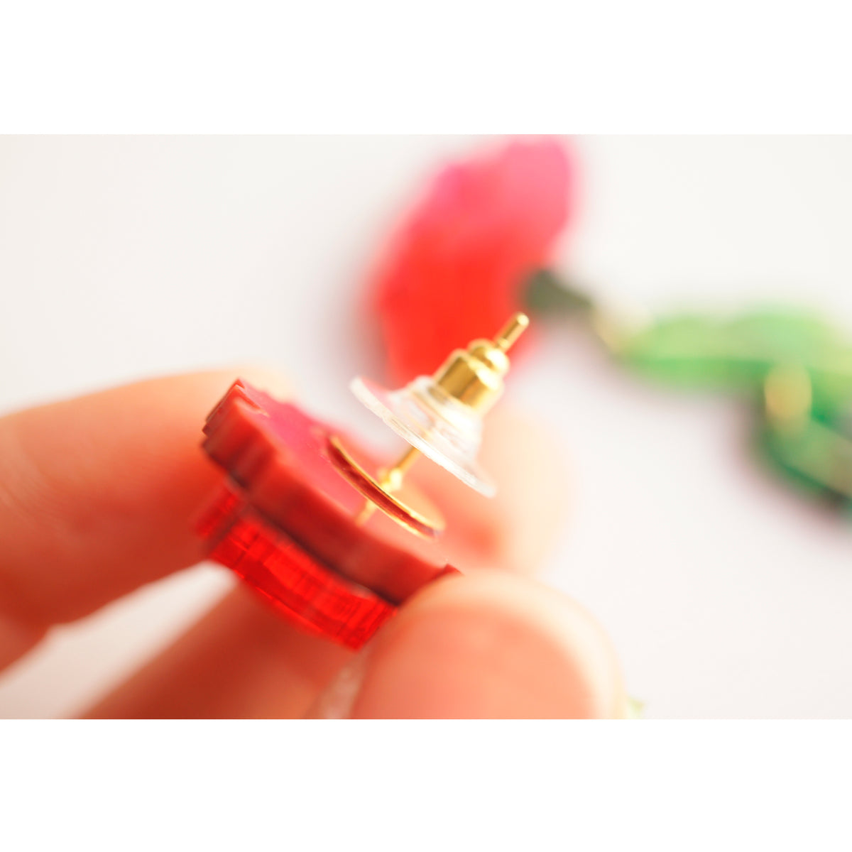 Pendientes - Clavel Rojo