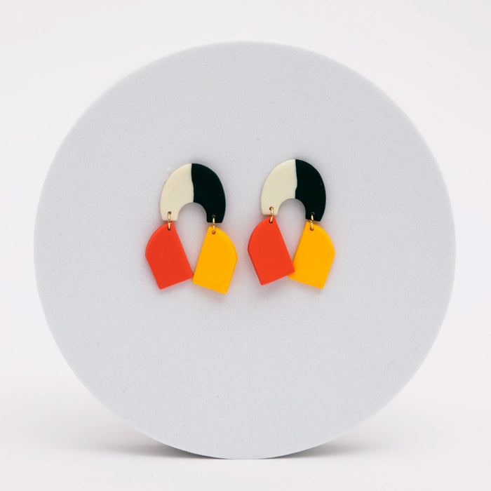 Pendientes - Geométrico Cuatricolor Amarillo