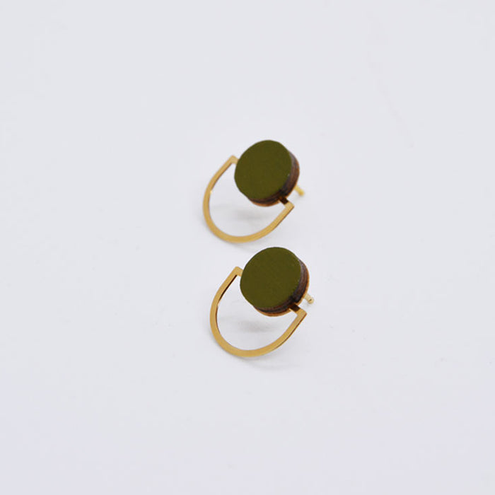 Pendientes - Small Studs Olive Green