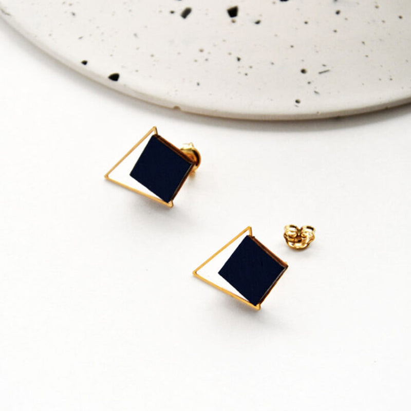 Pendientes - Square Studs Black