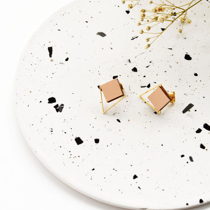 Pendientes - Square Studs Nude