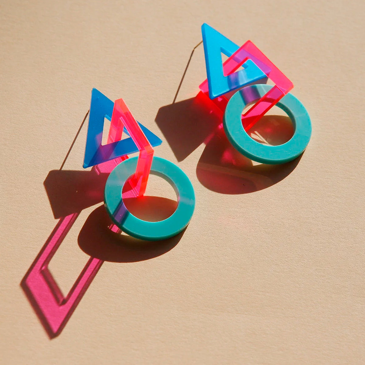 Pendientes - Esencial Azul, Rosa Flúor y Turquesa