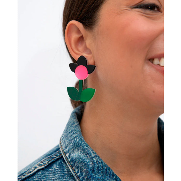 Pendientes - Frutas y Flores Amapola Negra