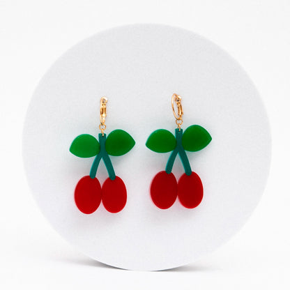 Pendientes Viva - Frutas y Flores Cerezas