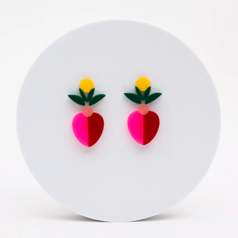 Pendientes - Frutas y Flores Fresa