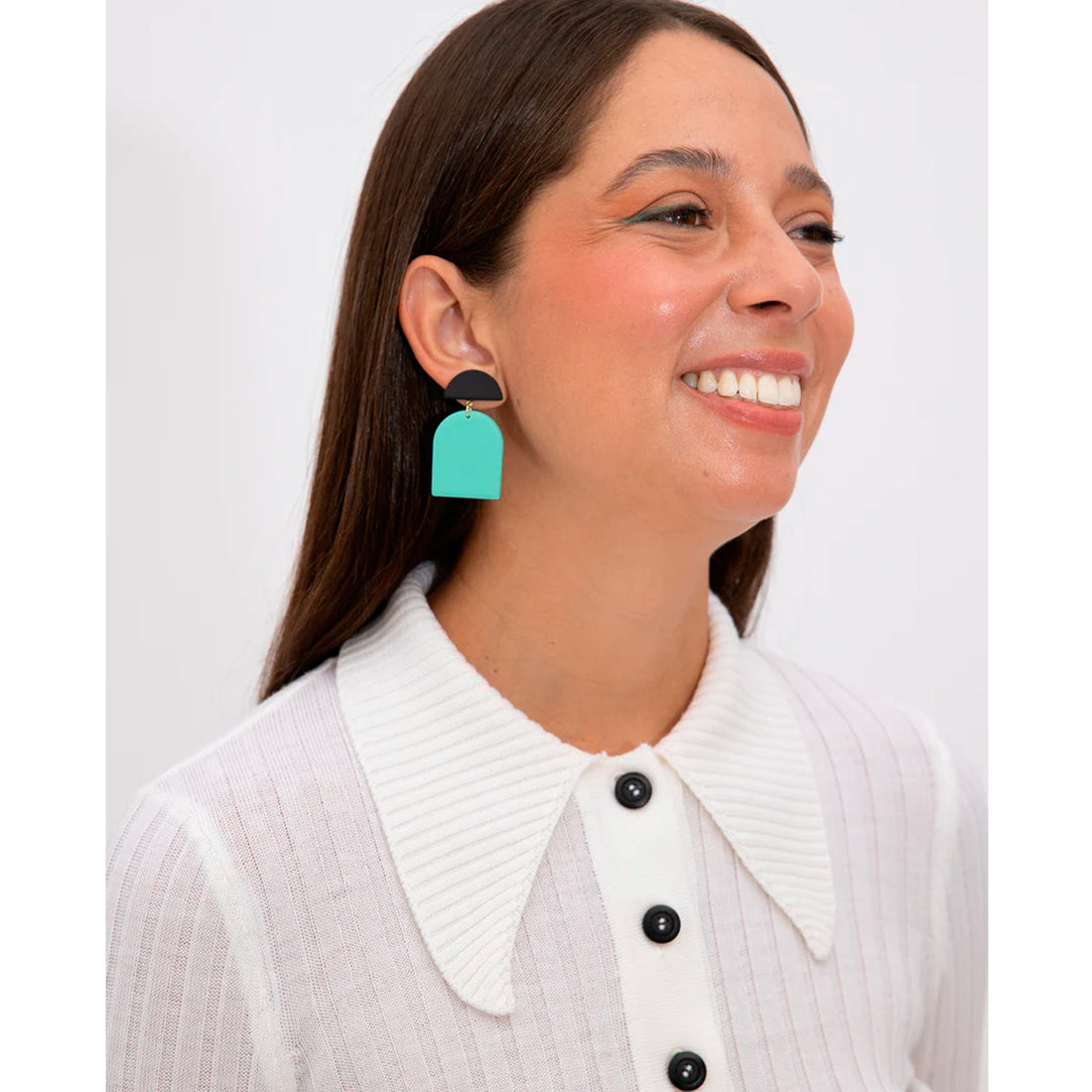 Pendientes Viva - Geométrico Chica Aguamarina