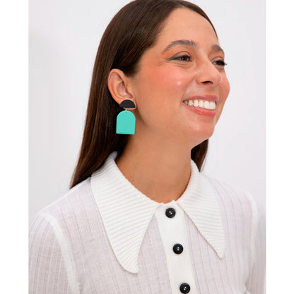 Pendientes Viva - Geométrico Chica Aguamarina