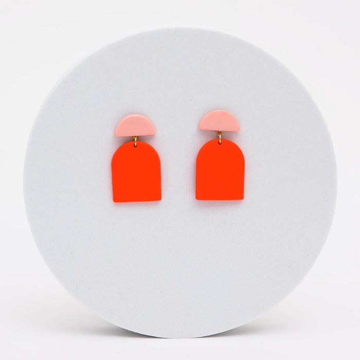 Pendientes - Geométrico Chica Naranja