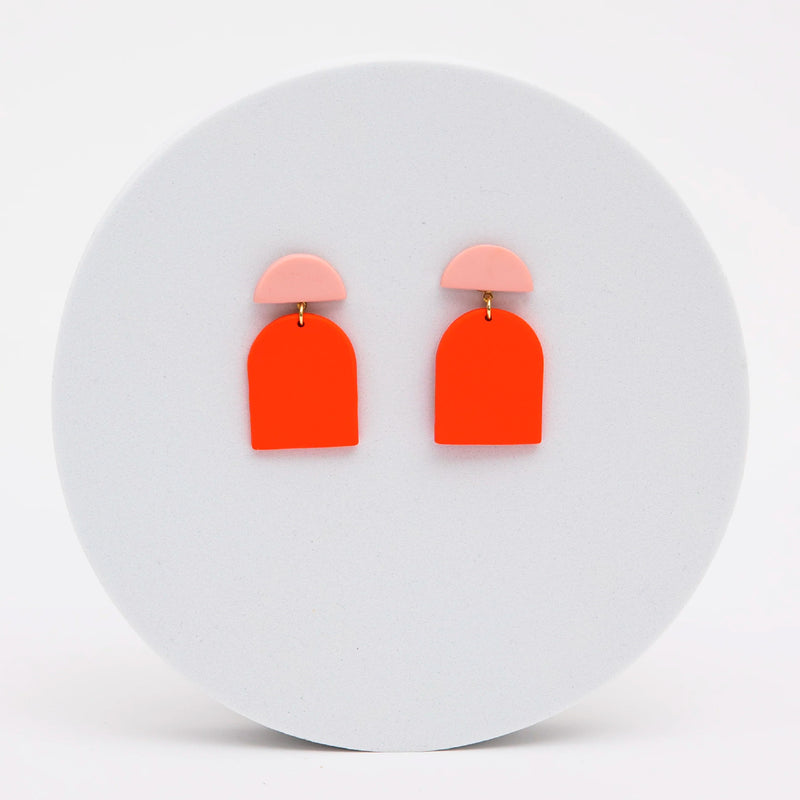 Pendientes - Geométrico Chica Naranja