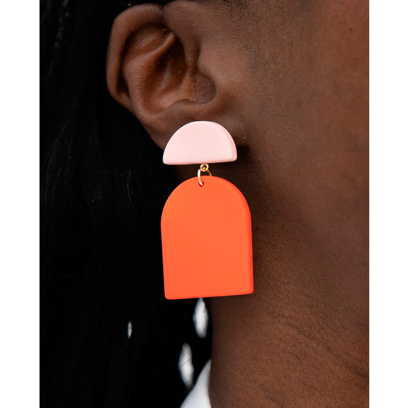 Pendientes - Geométrico Chica Naranja