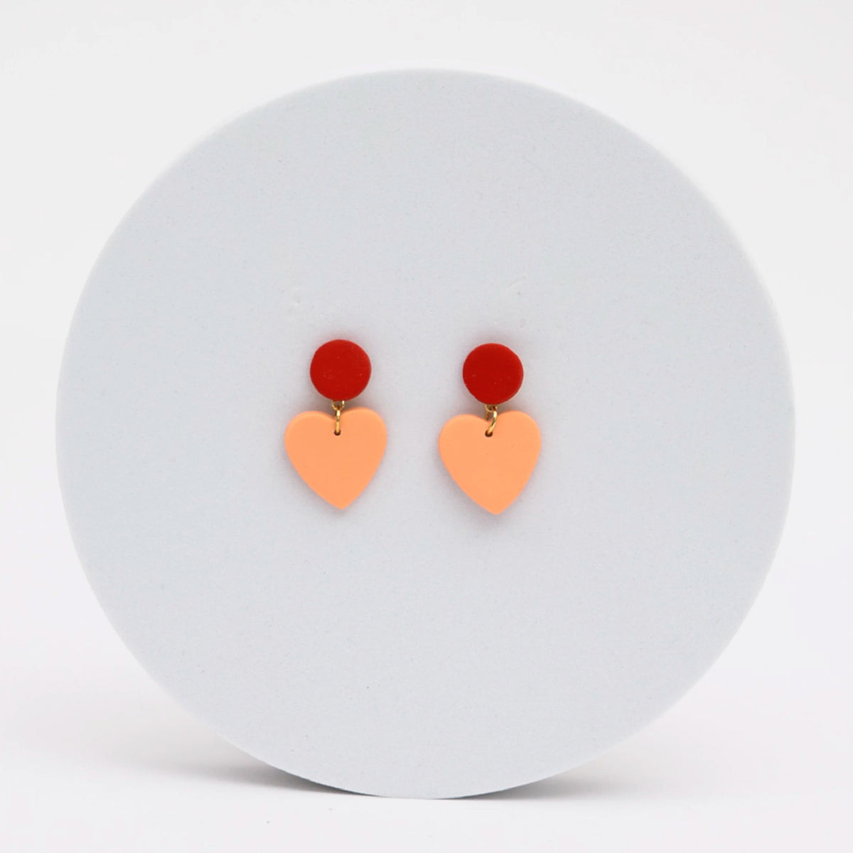 Pendientes  Viva - Geométrico Corazón Rosa