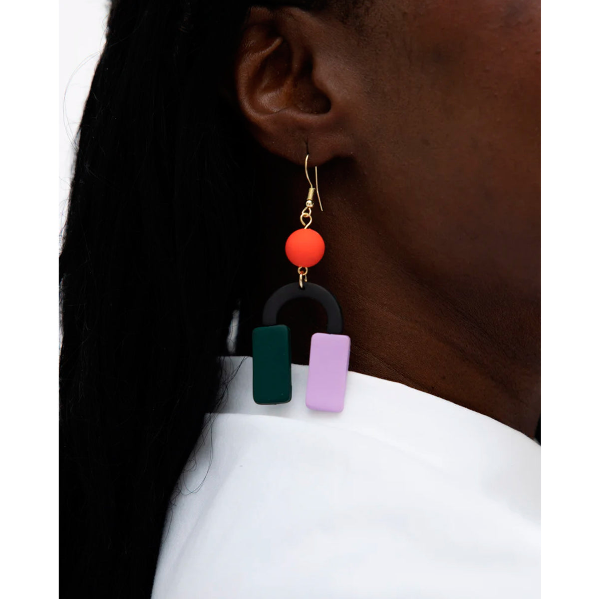 Pendientes Viva - Geométrico Móvil Negro