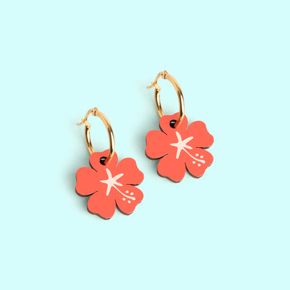 Pendientes de aro - Hibiscus 🌺