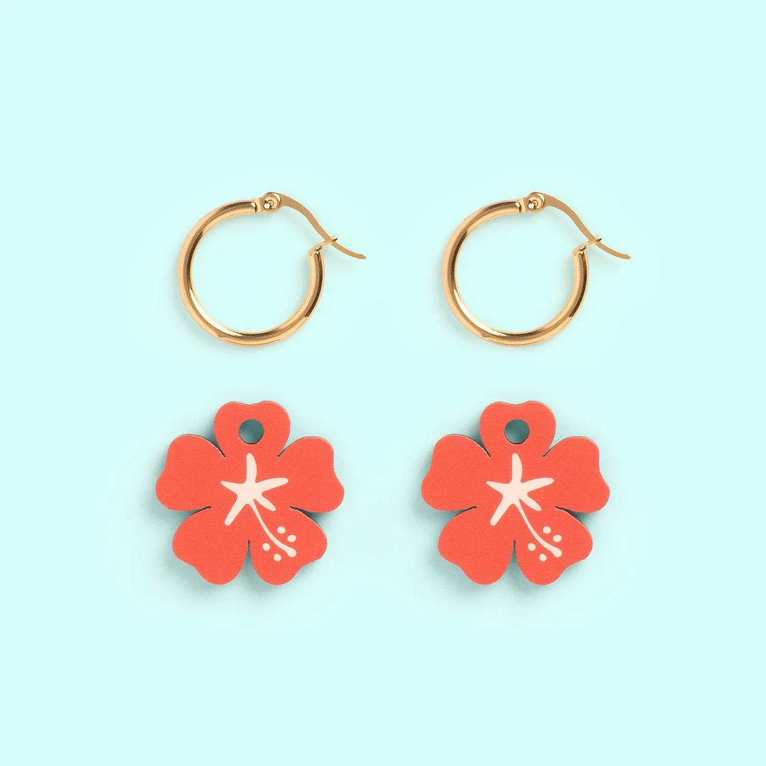 Pendientes de aro - Hibiscus 🌺