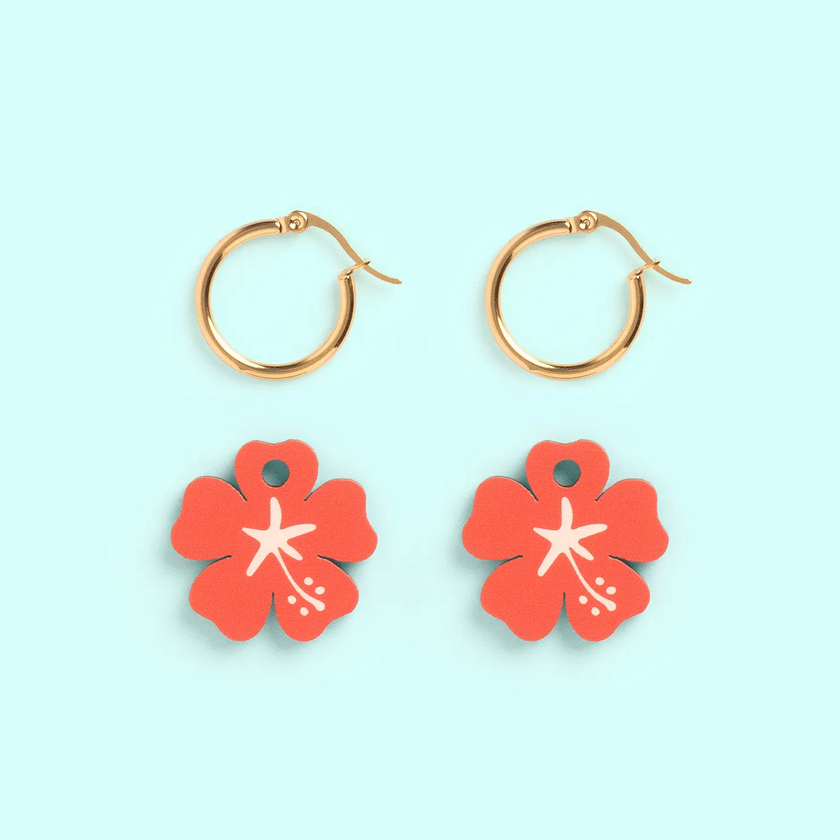 Pendientes de aro - Hibiscus 🌺