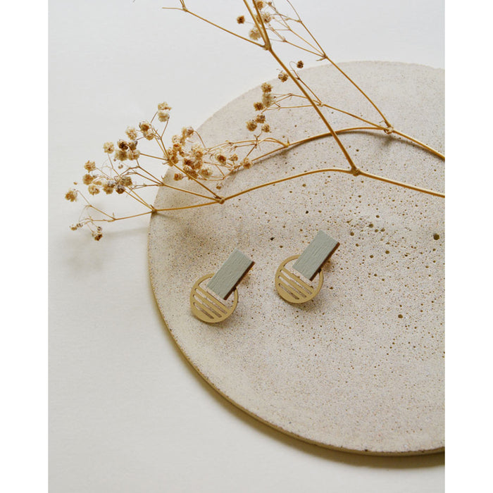 Pendientes - Bar Studs White Sand