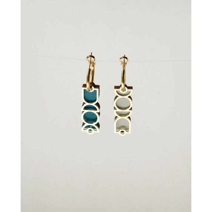 Pendientes - Shapes Hoops Ocean and White Sand