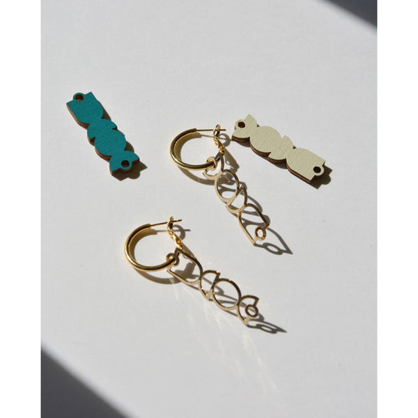 Pendientes - Shapes Hoops Ocean and White Sand
