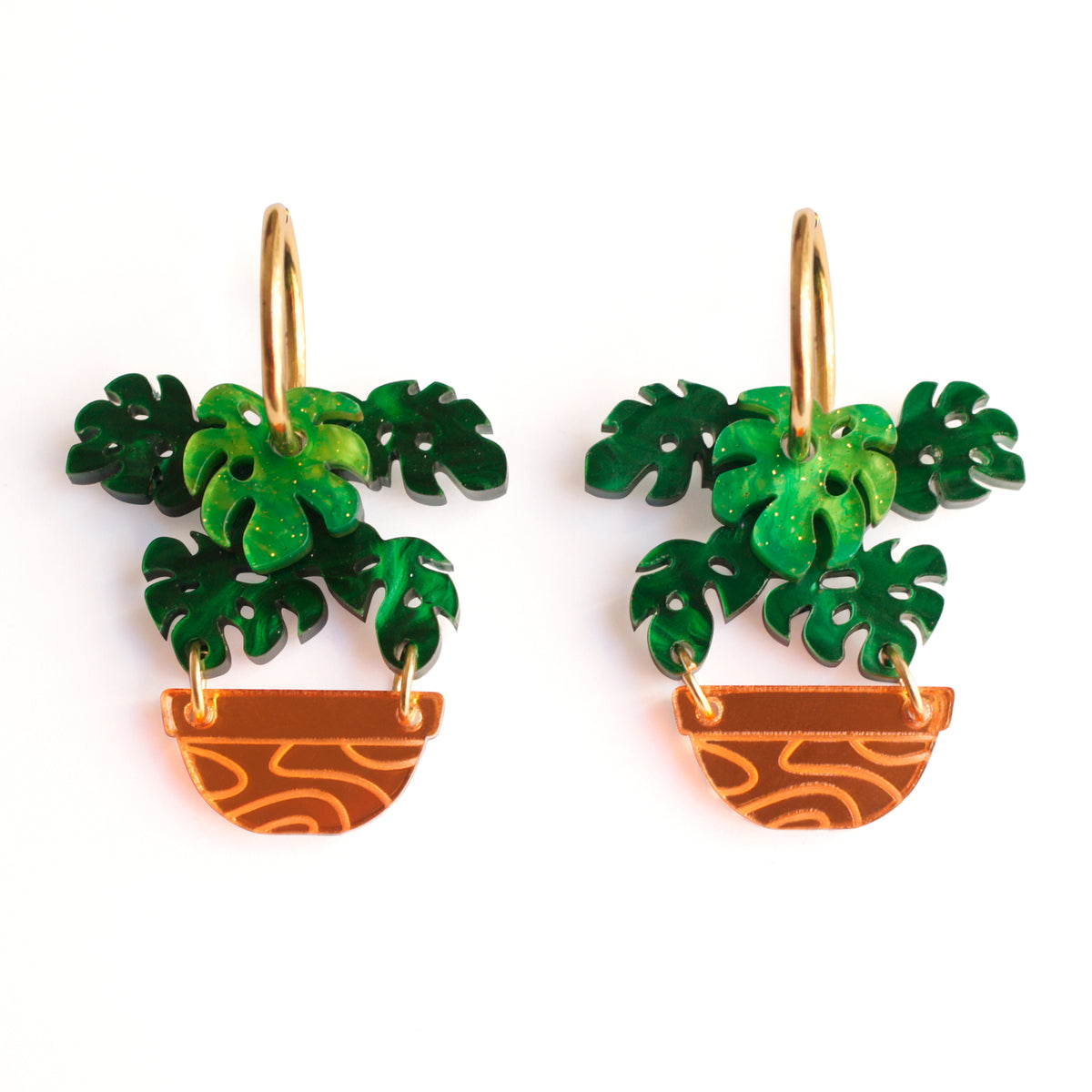 Pendientes - Monstera