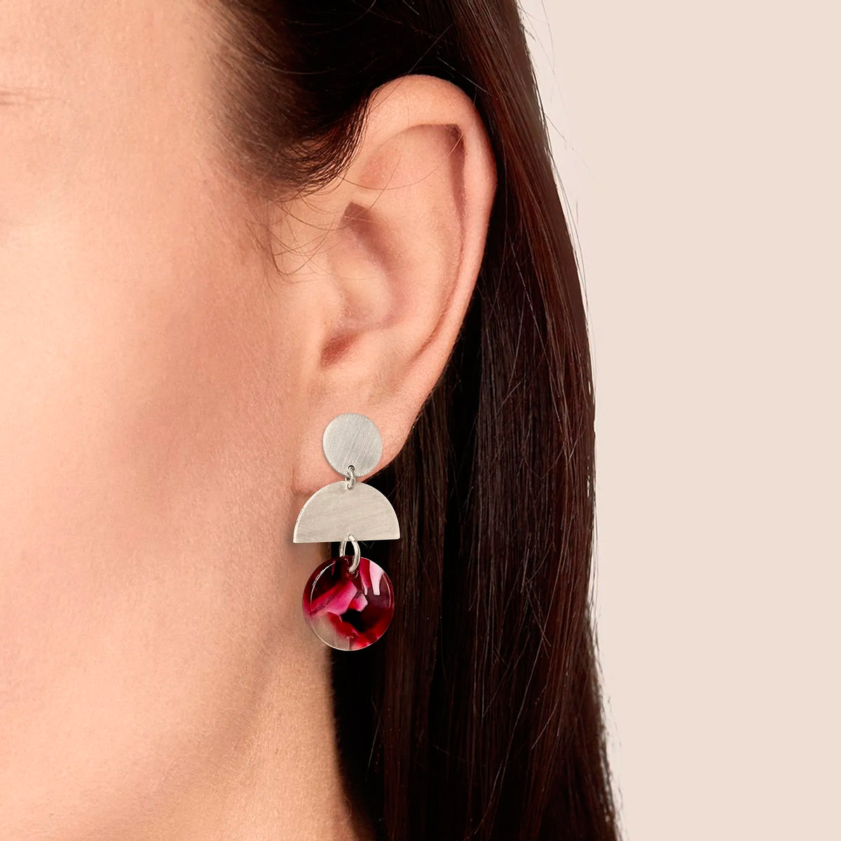 Pendientes Lavs Jewels - Pale Red Large