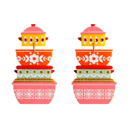 Pendientes - Recipientes Pyrex Retro