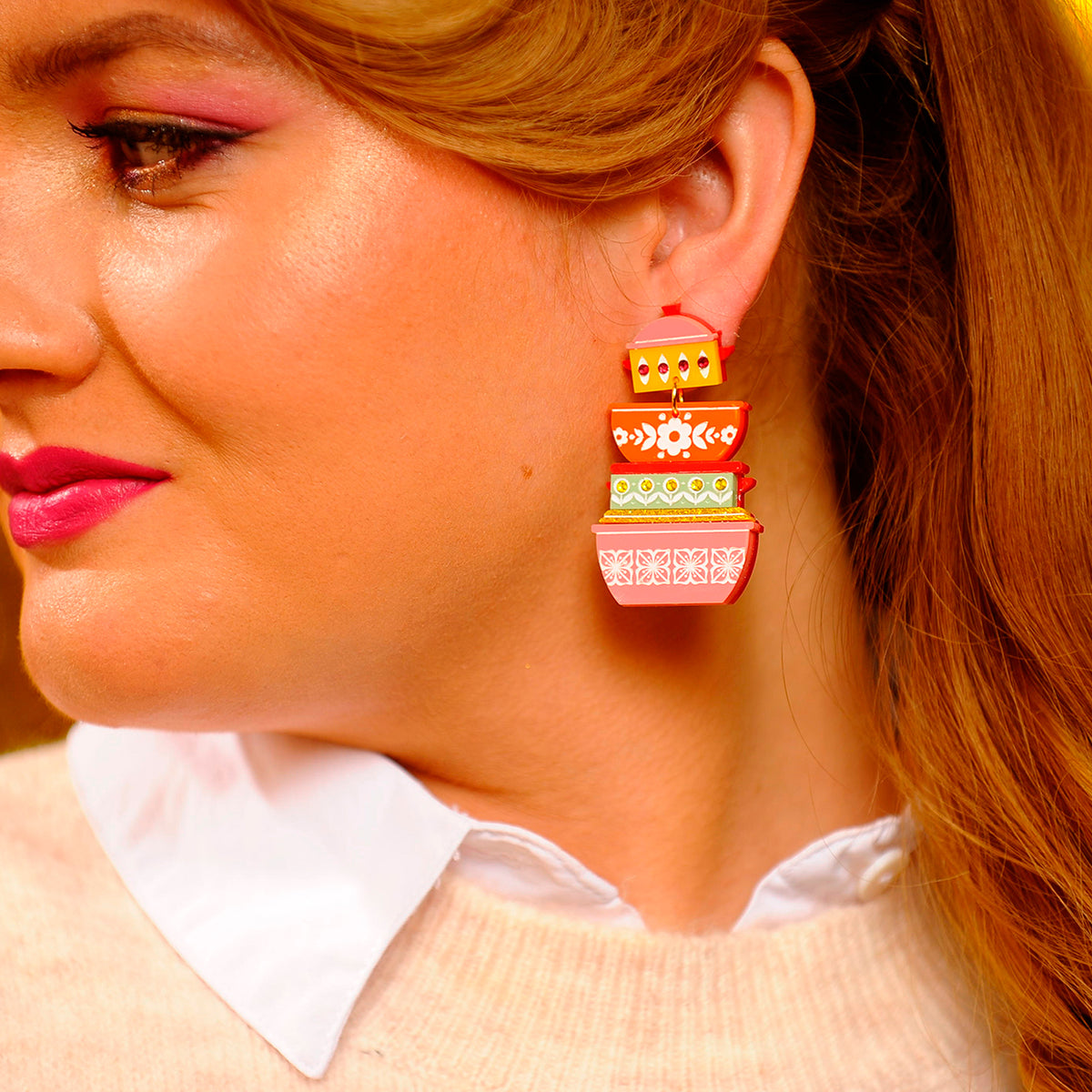 Pendientes - Recipientes Pyrex Retro