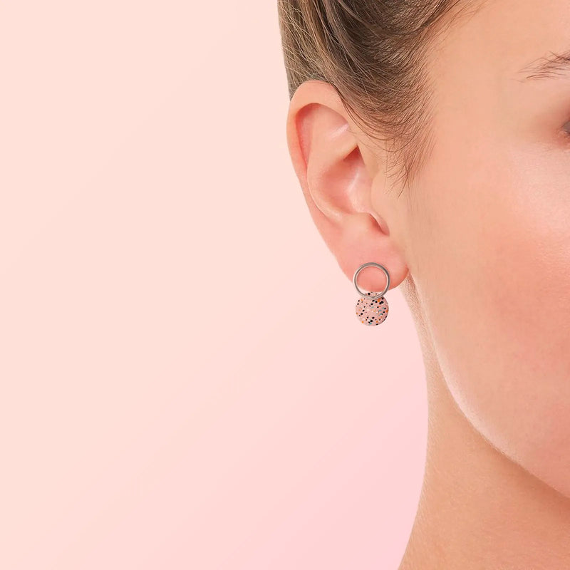 Pendientes Lavs Jewels - Silver mottled Apricot