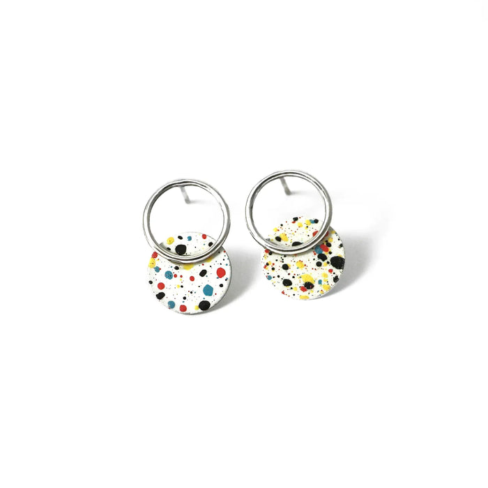 Pendientes - Silver Mottled White