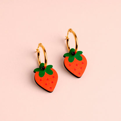 Pendientes de aro - Strawberry 🍓