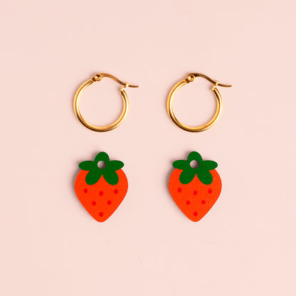 Pendientes de aro - Strawberry 🍓