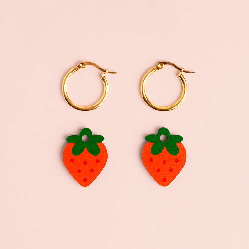 Pendientes de aro - Strawberry 🍓