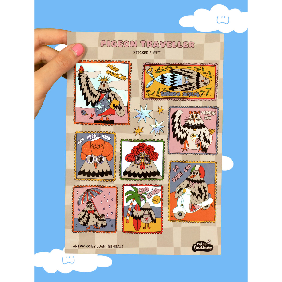 Set de pegatinas Miss Feathers - Pigeon Traveller