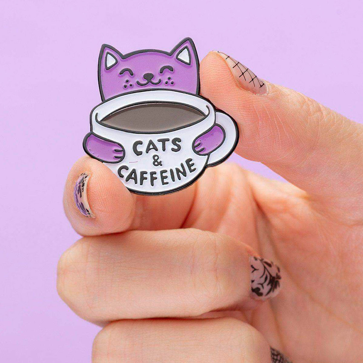 Pin - "Cats &amp; Caffeine" 🐱☕