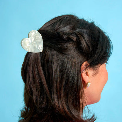 Pinza para el pelo - Corazón Blanco 🤍