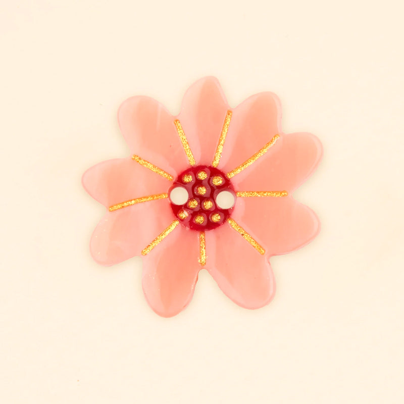 Set de 6 botones - Flor Rosa