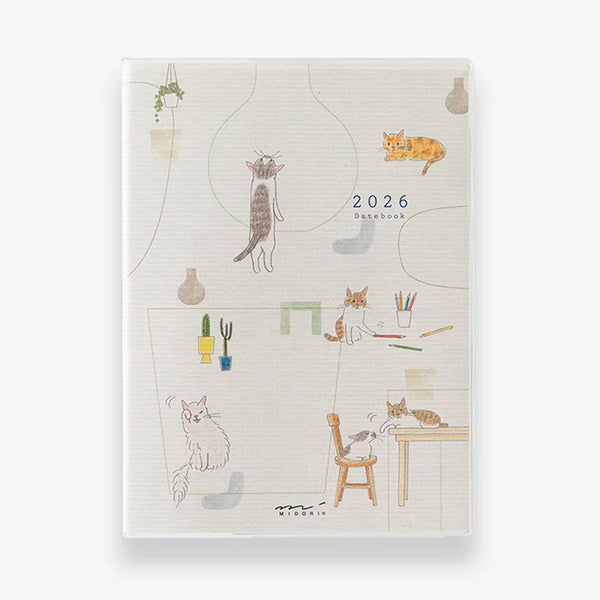 Agenda Anual de Bolsillo 2026 Midori - Cat 🐱