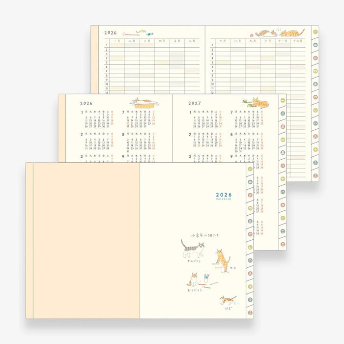 Agenda Anual de Bolsillo 2026 Midori - Cat 🐱